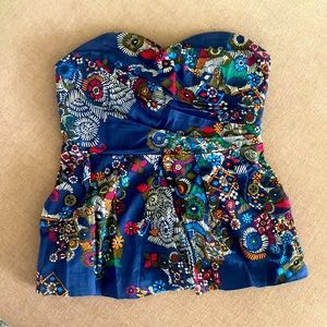 Strapless Sweetheart peplum top with pockets